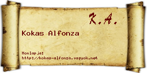 Kokas Alfonza névjegykártya
